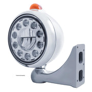 "GUIDE" PETERBILT 11 HIGH POWER LED CRYSTAL HEADLIGHT W/ 5 LED DUAL FUNCTION TOP MOUNT LIGHT