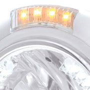 CHROME PB "CLASSIC" PB HEADLIGHT W/ AMBER DUAL FUNCTION SIGNAL LIGHT - 34 WHITE LED CRYSTAL HALOGEN