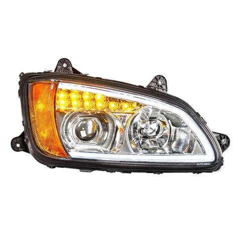 Headlight w/ LED Turn Signal & Position Light For 2008+ Kenworth T660