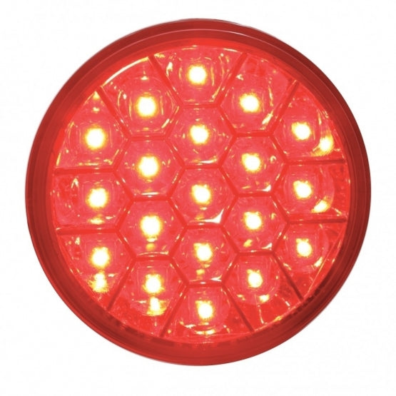 19 RED LED 4" ROUND REFLECTOR S/T/T LIGHT - RED LENS