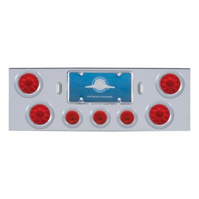 CR Rear Center Panel w/4X 10 LED 4" Lights & 3X 13 LED 2-1/2" Lights & Bezel -Red LED & Lens