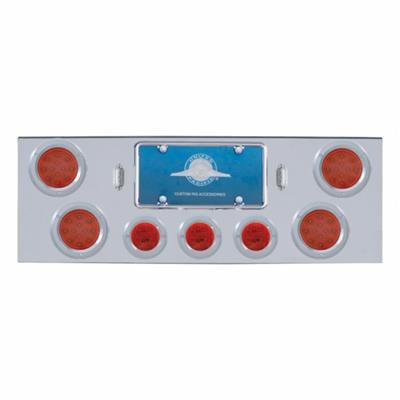 CR Rear Center Panel w/4X 12 LED 4" Reflector Lights & 3X 13 LED 2-1/2" Lights -Red LED & Lens