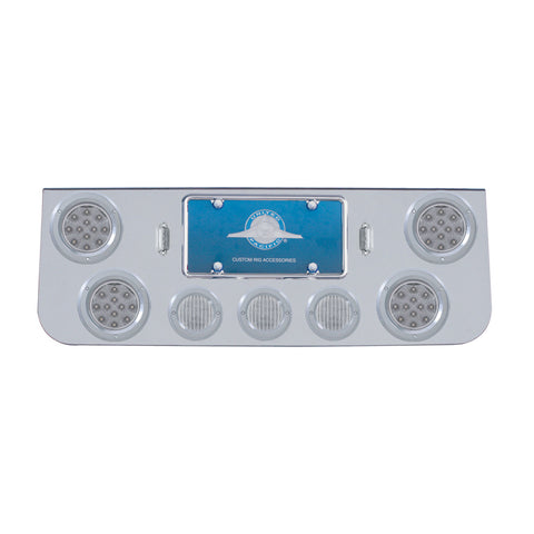 CR Rear Center Panel w/4X 12 LED 4" Reflector Lights & 3X 13 LED 2-1/2" Lights -Red LED/Clear Lens