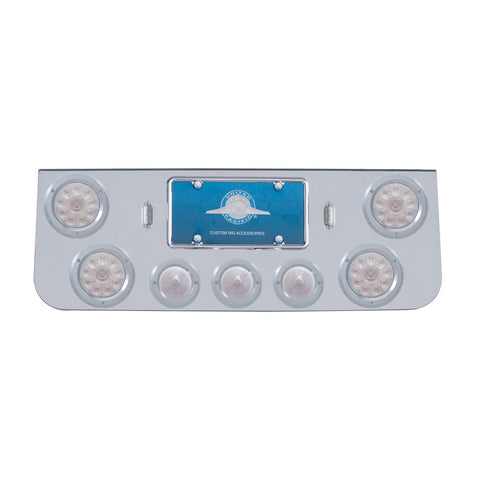 CR Rear Center Panel w/4X LED 4" Refl. Lights & 3X LED 2-1/2" Beehive Lights -Red LED/Clear Lens