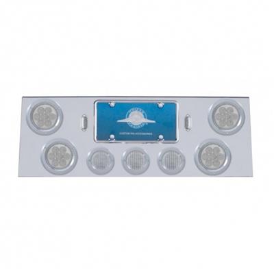 SS Rear Center Panel w/4X 7 LED 4" Refl. Lights & 3X 13 LED 2-1/2" Lights -Red LED/Clear Lens