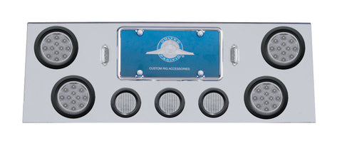 SS Rear Center Panel w/4X 12 LED 4" Refl. Lights & 3X 13 LED 2-1/2" Lights -Red LED/Clear Lens