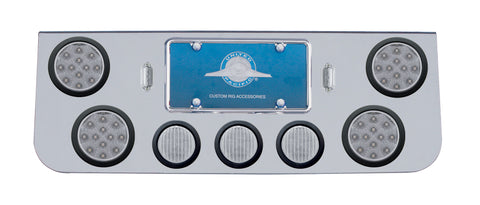 CR Rear Center Panel w/4X 12 LED 4" Refl. Lights & 3X 13 LED 2-1/2" Lights -Red LED/Clear Lens