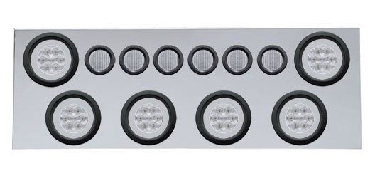 SS Rear Center Panel w/6X 21 LED 4" "GLO" Lights & 6X 9 LED 2" "GLO" Lights -Red LED/Clear Lens