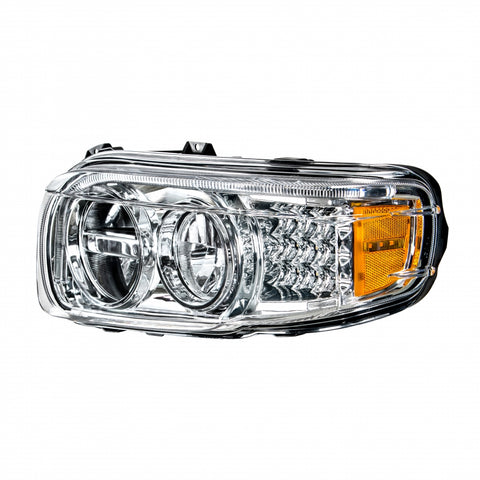 Blackout LED Headlight With LED Turn Signal & LED Position Light Bar For 2008+ Peterbilt 388/389