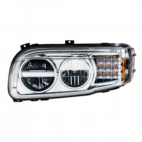 Blackout LED Headlight With LED Turn Signal & LED Position Light Bar For 2008+ Peterbilt 388/389