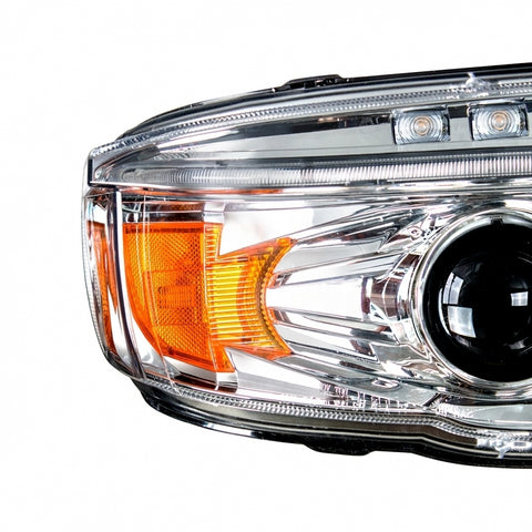 Chrome Projection Headlight w/ LED Position & LED Turn Signal For 2008+ Peterbilt 388/389