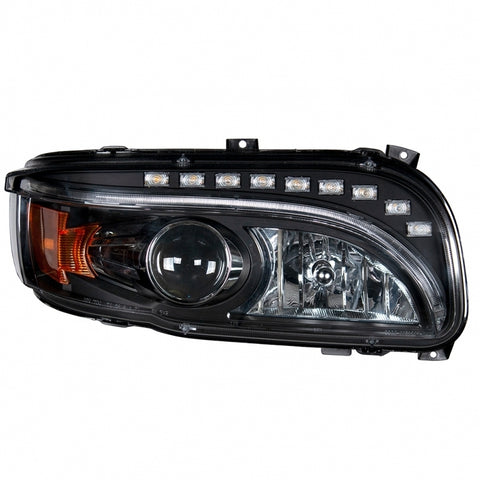 Chrome Projection Headlight w/ LED Position & LED Turn Signal For 2008+ Peterbilt 388/389