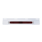 Stainless Top Mud Flap Plate w/ 19 LED 17" Light Bar & Bezel - Red LED/Red Lens