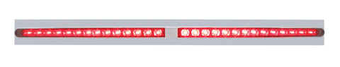 Chrome Top Mud Flap Plate w/ Two 14 LED 24" Light Bars - Red LED/Red Lens