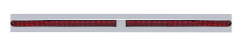 Chrome Top Mud Flap Plate w/ Two 19 LED 24" Reflector Light Bars - Red LED/Red Lens