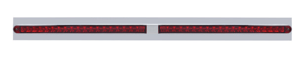 Chrome Top Mud Flap Plate w/ Two 19 LED 24" Reflector Light Bars - Red LED/Red Lens