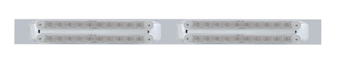 Chrome Top Mud Flap Plate w/ Four 10 LED 9" Light Bars - Amber LED/Clear Lens