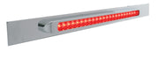 Chrome Top Mud Flap Plate w/ 23 SMD LED Light Bar & Bezel - Red LED/Red Lens