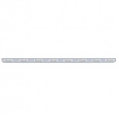 79 1/2" Stainless Bumper Light Bracket w/ Eight 12 LED Rectangular Lights - Amber LED/Clear Lens