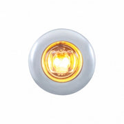 2 AMBER LED MINI CLEARANCE/MARKER LIGHT WITH STAINLESS STEEL BEZEL - CLEAR LENS