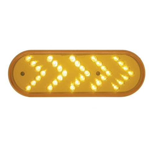 35 AMBER LED OVAL SEQUENTIAL REFLECTOR AUXILIARY SIGNAL LIGHT - AMBER LENS