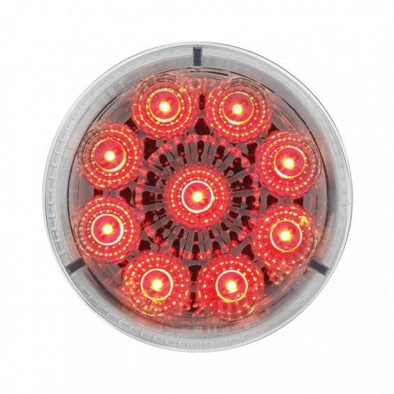 9 RED LED 2" REFLECTOR CLEARANCE/MARKER LIGHT - CLEAR LENS 