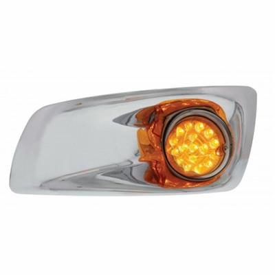 Bumper Light Bezel W/17 Amber LED Clear Style Refl. Light For 2007-17 KW T660-Driver -Amber Lens