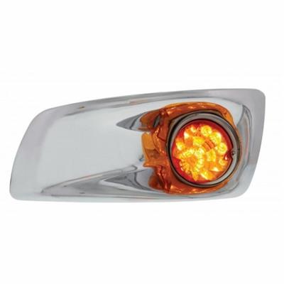 Bumper Light Bezel W/17 Amber LED Reflector Watermelon Lights For 2007-17 KW T660-Driver -Amber Lens