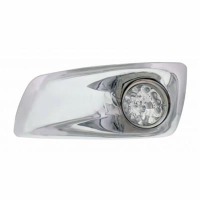 Bumper Light Bezel W/17 Amber LED Reflector Watermelon Lights For 2007-17 KW T660-Driver -Clear Lens