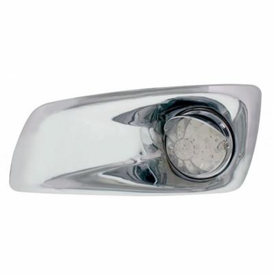 Bumper Light Bezel W/17 Amber LED Watermelon Light & Visor For 2007-17 KW T660-Driver -Clear Lens