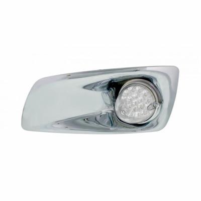 Kenworth T660 Front Bumper Light Bezel w/ 19 LED Reflector Light (Driver) - Amber LED/ Clear Lens