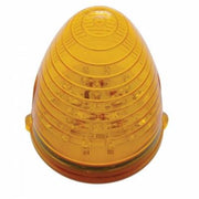 Bumper Light Bezel W/19 LED Beehive Light & Visor For 2007-17 KW T660-Driver -Amber LED/ Amber Lens