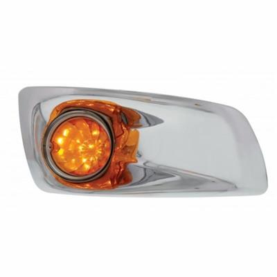 Bumper Light Bezel w/17 LED Watermelon Light For 2007-17 KW T660-Passenger -Amber LED/ Amber Lens