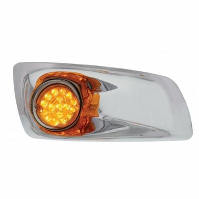 Bumper Light Bezel w/17 Amber LED Clear Style Refl. Light For 2007-17 KW T660-Passenger -Amber Lens