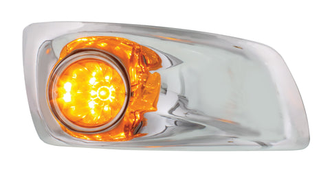 Bumper Light Bezel w/17 Amber LED Hi/Lo Watermelon Light For 2007-17 KW T660-Passenger -Amber Lens