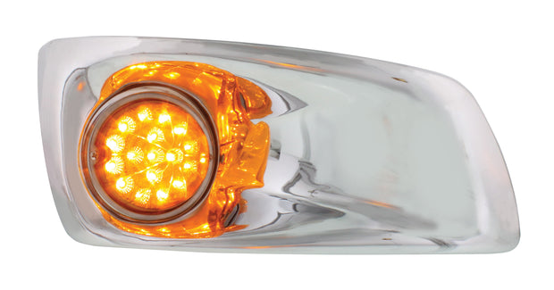 Bumper Light Bezel w/17 Amber LED Hi/Lo Clear Style Refl. Light For KW T660-Passenger -Amber Lens