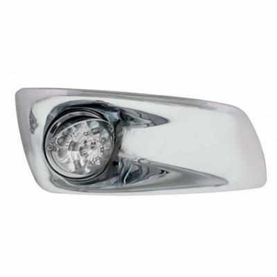 Bumper Light Bezel w/17 Amber LED Refl. Watermelon Light & Visors For KW T660-Passenger -Clear Lens