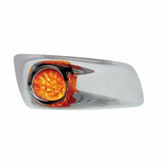 Kenworth T660 Front Bumper Light Bezel w/ 19 LED Beehive Light (Passenger) - Amber LED/ Amber Lens