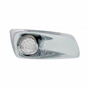 Kenworth T660 Front Bumper Light Bezel w/ 19 LED Reflector Light (Passenger) - Amber LED/ Clear Lens