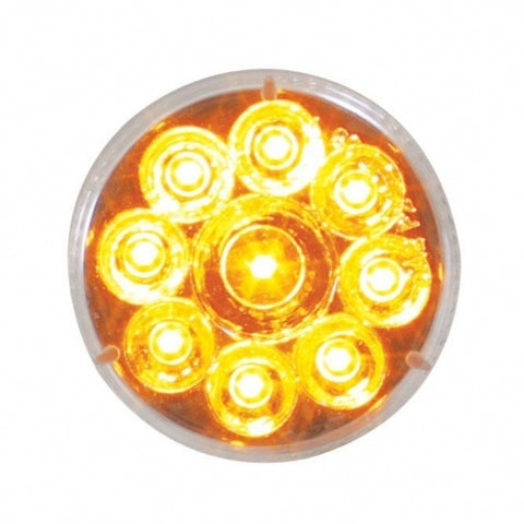 9 AMBER LED 2 1/2" REFLECTOR CLEARANCE/MARKER LIGHT - CLEAR LENS