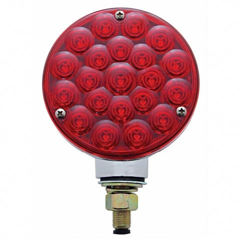 CHROME SINGLE FACE 21 AMBER LED AUXILIARY SIGNAL LIGHT - AMBER BUBBLE LENS