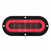 22 RED LED 6" OVAL S/T/T & P/T/C "GLO" LIGHT - FLANGE - RED LENS