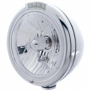 S.S. "CLASSIC" PETERBILT CRYSTAL H4 HALOGEN HEADLIGHT W/ 4 AMBER LED SIGNAL LIGHT - CLEAR LENS