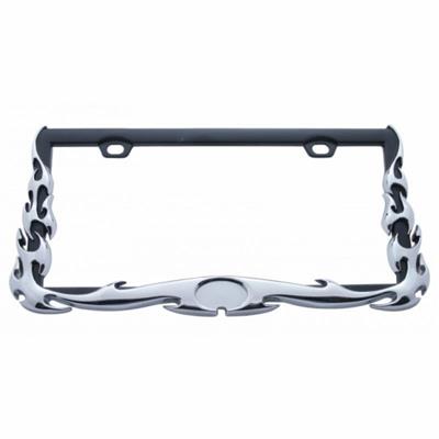 Chrome Flame License Plate Frame