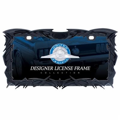 Black Tribal Flame License Plate Frame