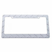Chrome Diamond Plate License Plate Frame