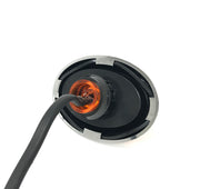 Mini Oval Penny Amber LED Marker Light W/Chrome Bezel