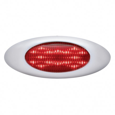 16 RED LED "PHANTOM I" CLEARANCE/MARKER LIGHT W/ CHROME PLASTIC BEZEL - RED LENS 