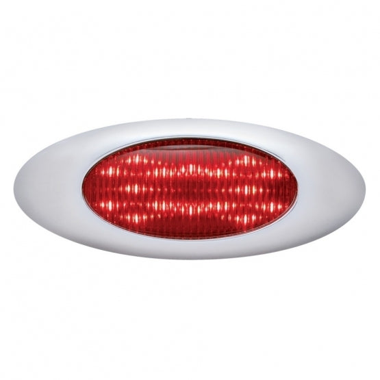 16 RED LED "PHANTOM I" CLEARANCE/MARKER LIGHT W/ CHROME PLASTIC BEZEL - RED LENS 