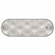 10 RED LED OVAL S/T/T LIGHT - CLEAR LENS